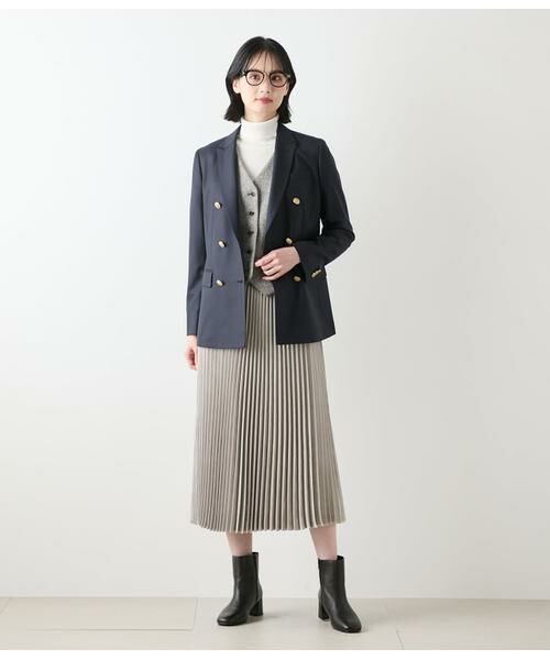 NEWYORKER L-SIZE / ニューヨーカー エルサイズ ミニ・ひざ丈スカート | フェイクスエード アコーディオンプリーツスカート | 詳細7