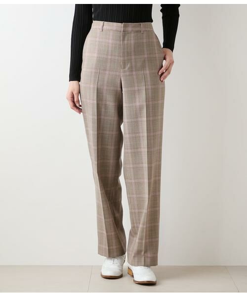 NEWYORKER L-SIZE / ニューヨーカー エルサイズ チノ・ワークパンツ | カラードグレンチェック ストレートパンツ | 詳細1