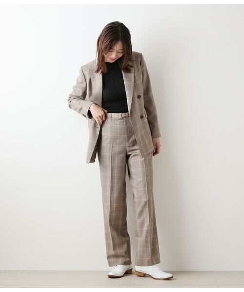 NEWYORKER L-SIZE / ニューヨーカー エルサイズ チノ・ワークパンツ | カラードグレンチェック ストレートパンツ | 詳細7