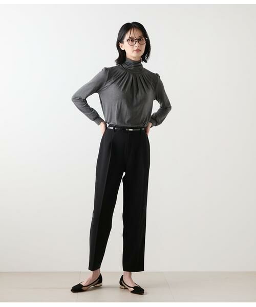 NEWYORKER L-SIZE / ニューヨーカー エルサイズ チノ・ワークパンツ | ギャバライクポリエステル タックテーパードパンツ | 詳細10