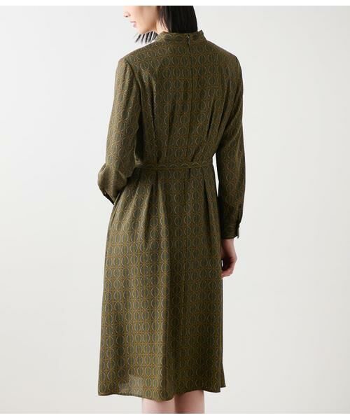 NEWYORKER L-SIZE / ニューヨーカー エルサイズ ミニ丈・ひざ丈ワンピース | ビットプリント ボウタイワンピース | 詳細2