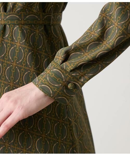 NEWYORKER L-SIZE / ニューヨーカー エルサイズ ミニ丈・ひざ丈ワンピース | ビットプリント ボウタイワンピース | 詳細4