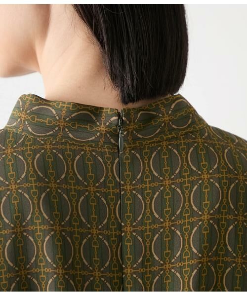 NEWYORKER L-SIZE / ニューヨーカー エルサイズ ミニ丈・ひざ丈ワンピース | ビットプリント ボウタイワンピース | 詳細5