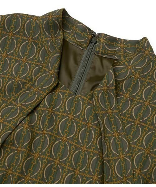 NEWYORKER L-SIZE / ニューヨーカー エルサイズ ミニ丈・ひざ丈ワンピース | ビットプリント ボウタイワンピース | 詳細6