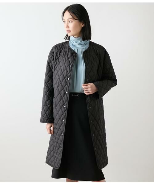 NEWYORKER L-SIZE/ニューヨーカー エルサイズ ポリエステルタフタ リバーシブルキルトロングコート ブラック L17号 NEWYORKER L-SIZE/ニューヨーカー エルサイズ ポリエステルタフタ リバーシブルキルトロングコート ブラック L17号