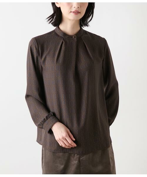 NEWYORKER L-SIZE / ニューヨーカー エルサイズ シャツ・ブラウス | ビットプリント スタンドカラーブラウス | 詳細14