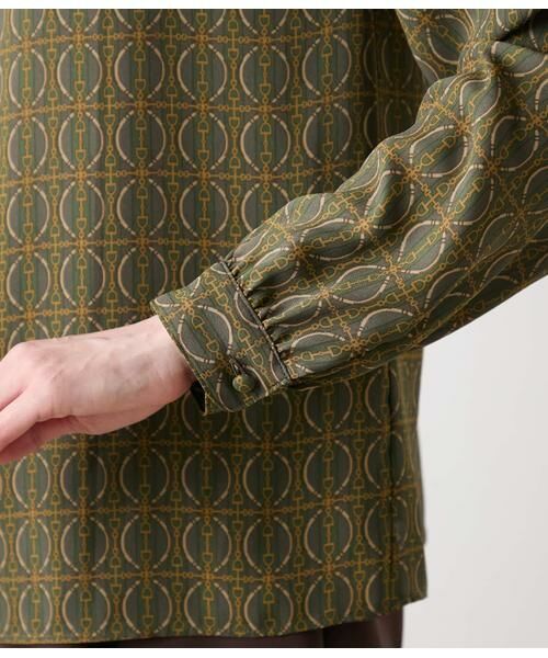 NEWYORKER L-SIZE / ニューヨーカー エルサイズ シャツ・ブラウス | ビットプリント スタンドカラーブラウス | 詳細5