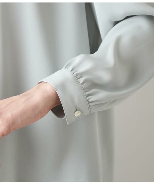 NEWYORKER L-SIZE / ニューヨーカー エルサイズ シャツ・ブラウス | ジョーゼットサテン フロントタック9分袖ブラウス | 詳細3