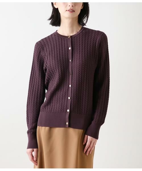 NEWYORKER L-SIZE / ニューヨーカー エルサイズ カーディガン・ボレロ | ケーブルクルーネックカーディガン | 詳細8