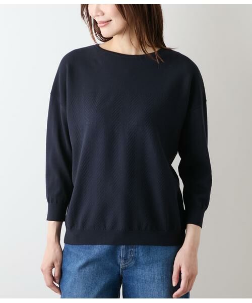 NEWYORKER L-SIZE / ニューヨーカー エルサイズ ニット・セーター | TCヘリンボーン 7分袖ニットプルオーバー | 詳細8