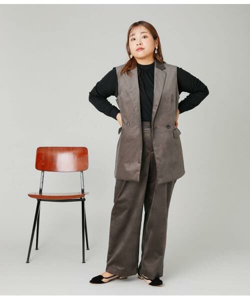 NEWYORKER L-SIZE / ニューヨーカー エルサイズ カットソー | ポリエステル強撚スムース ボウタイ付きハイネックカットソープルオーバー | 詳細19