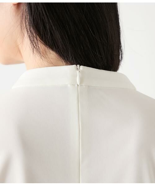 NEWYORKER L-SIZE / ニューヨーカー エルサイズ カットソー | ポリエステル強撚スムース ボウタイ付きハイネックカットソープルオーバー | 詳細4