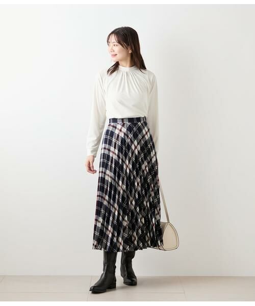 NEWYORKER L-SIZE / ニューヨーカー エルサイズ カットソー | ポリエステル強撚スムース ボウタイ付きハイネックカットソープルオーバー | 詳細9