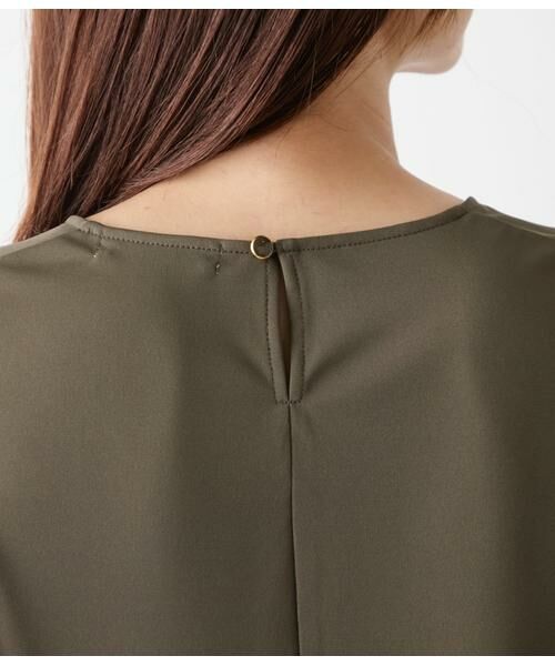 NEWYORKER L-SIZE / ニューヨーカー エルサイズ カットソー | ポリエステル強撚スムース×トリコットオーガンジー 8分袖Tプルオーバー | 詳細4