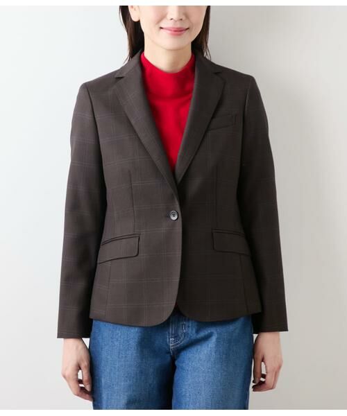 NEWYORKER L-SIZE / ニューヨーカー エルサイズ テーラードジャケット | ウールウインドウペイン ノッチドラペル1釦ジャケット | 詳細14