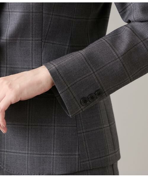 NEWYORKER L-SIZE / ニューヨーカー エルサイズ テーラードジャケット | ウールウインドウペイン ノッチドラペル1釦ジャケット | 詳細4