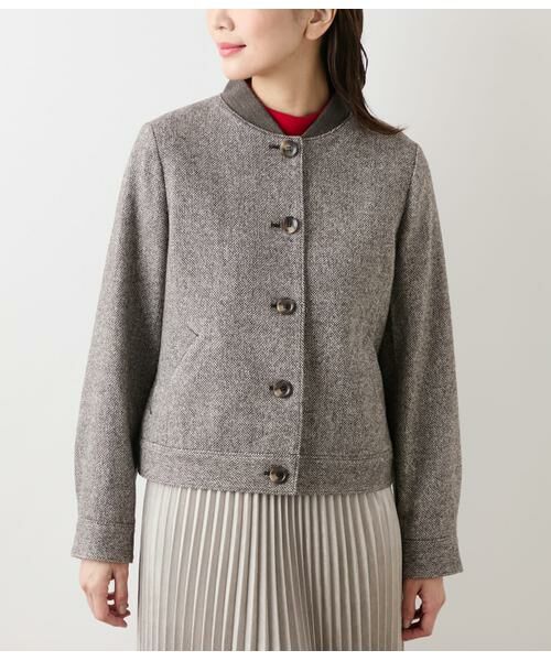 NEWYORKER L-SIZE / ニューヨーカー エルサイズ テーラードジャケット | ブロークンヘリンボーンツィード ブルゾン | 詳細11