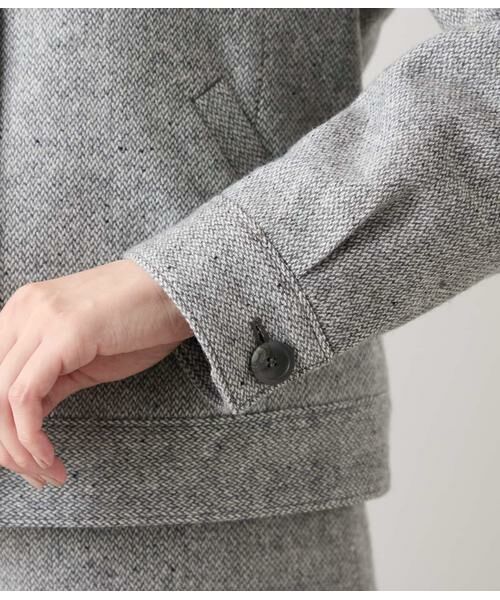 NEWYORKER L-SIZE / ニューヨーカー エルサイズ テーラードジャケット | ブロークンヘリンボーンツィード ブルゾン | 詳細4