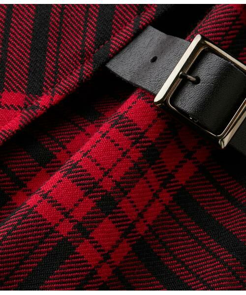 NEWYORKER L-SIZE / ニューヨーカー エルサイズ ミニ・ひざ丈スカート | ウールタータン アシメキルトスカート | 詳細14