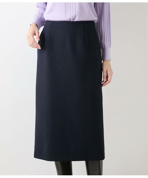NEWYORKER L-SIZE / ニューヨーカー エルサイズ ロング・マキシ丈スカート | ウールブレンドダブルクロス ロングタイトスカート | 詳細12