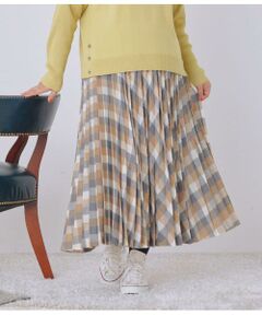NEWYORKER L-SIZE / ニューヨーカー エルサイズ ロング・マキシ丈スカート | エターミンブロックチェック プリーツスカート