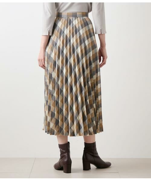 NEWYORKER L-SIZE / ニューヨーカー エルサイズ ロング・マキシ丈スカート | エターミンブロックチェック プリーツスカート | 詳細2