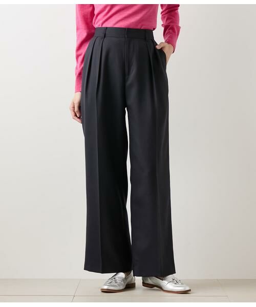 NEWYORKER L-SIZE/ニューヨーカー エルサイズ TWビエラ ワイドパンツ ネイビー L13号