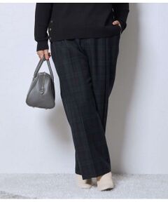 NEWYORKER L-SIZE / ニューヨーカー エルサイズ チノ・ワークパンツ | ウールブラックウォッチ ワンタックテーパードパンツ