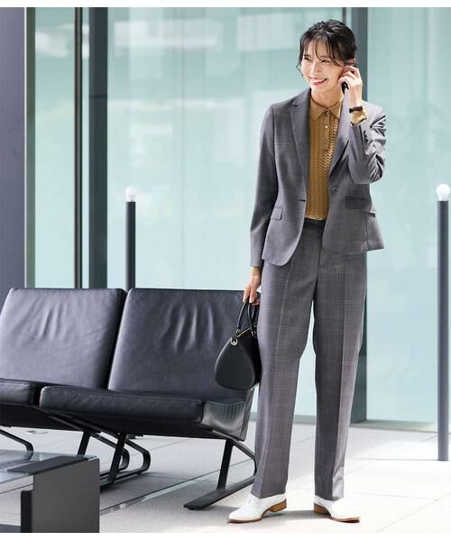 NEWYORKER L-SIZE / ニューヨーカー エルサイズ スラックス・ドレスパンツ | ウールウインドウペイン ストレートパンツ | 詳細10