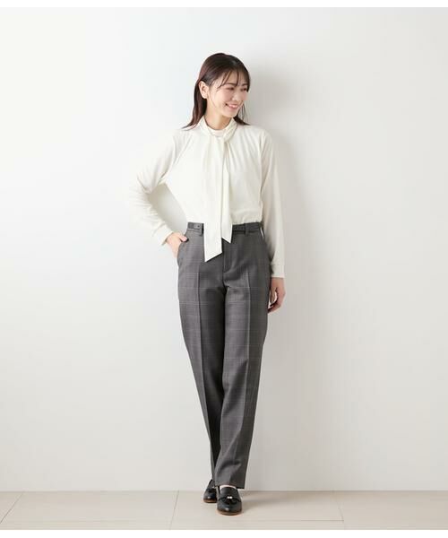 NEWYORKER L-SIZE / ニューヨーカー エルサイズ スラックス・ドレスパンツ | ウールウインドウペイン ストレートパンツ | 詳細7