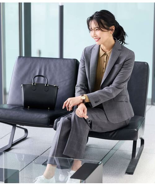 NEWYORKER L-SIZE / ニューヨーカー エルサイズ スラックス・ドレスパンツ | ウールウインドウペイン ストレートパンツ | 詳細9