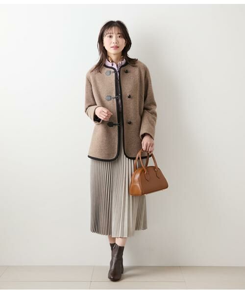 NEWYORKER L-SIZE / ニューヨーカー エルサイズ ダッフルコート | スライバーニット ノーカラーダッフルコート | 詳細10