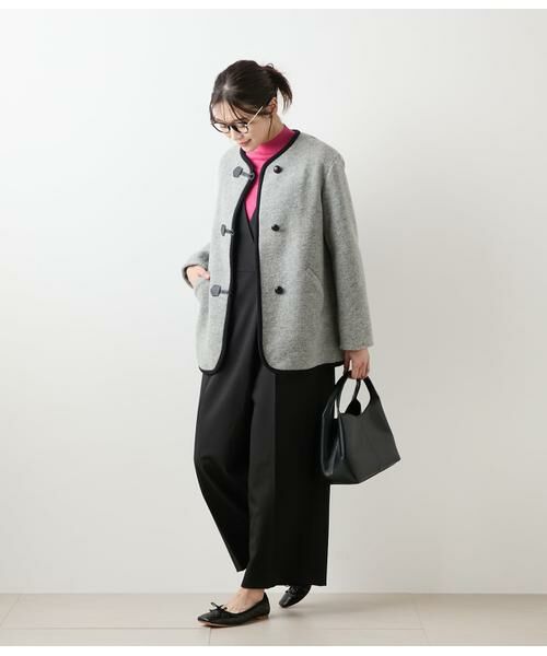 NEWYORKER L-SIZE / ニューヨーカー エルサイズ ダッフルコート | スライバーニット ノーカラーダッフルコート | 詳細6