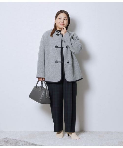 NEWYORKER L-SIZE / ニューヨーカー エルサイズ ダッフルコート | スライバーニット ノーカラーダッフルコート | 詳細7