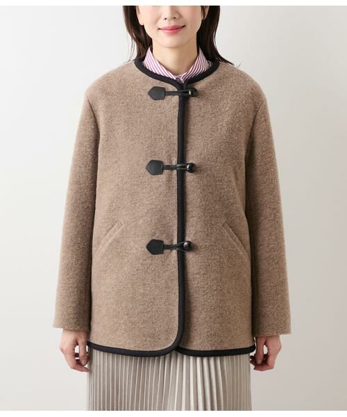 NEWYORKER L-SIZE / ニューヨーカー エルサイズ ダッフルコート | スライバーニット ノーカラーダッフルコート | 詳細9