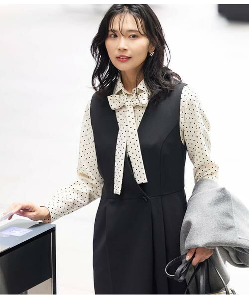 NEWYORKER L-SIZE / ニューヨーカー エルサイズ シャツ・ブラウス | アムンゼンドットプリント 長袖ボウタイブラウス | 詳細18