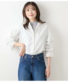 NEWYORKER L-SIZE / ニューヨーカー エルサイズ シャツ・ブラウス | ダンガリーツイル ギャザーフリルブラウス