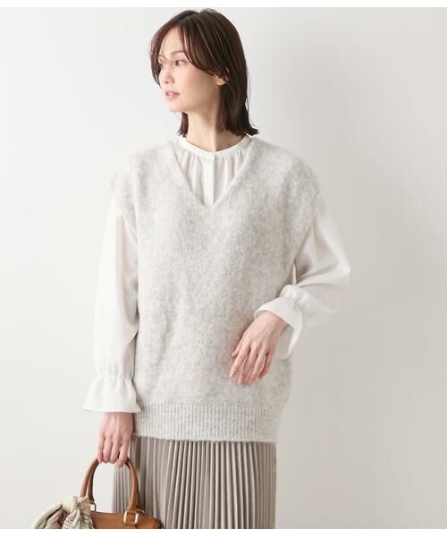 NEWYORKER L-SIZE / ニューヨーカー エルサイズ シャツ・ブラウス | ダンガリーツイル ギャザーフリルブラウス | 詳細12