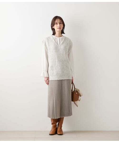 NEWYORKER L-SIZE / ニューヨーカー エルサイズ シャツ・ブラウス | ダンガリーツイル ギャザーフリルブラウス | 詳細13