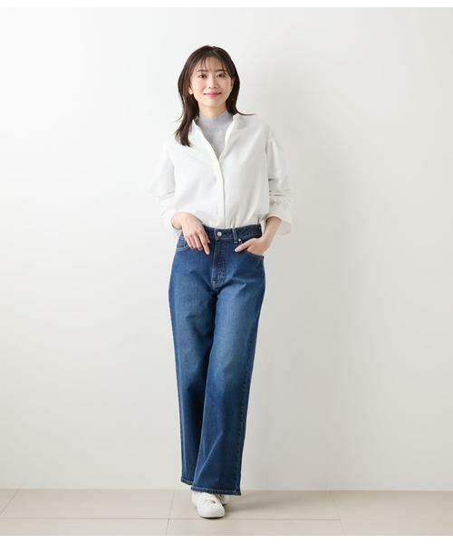 NEWYORKER L-SIZE / ニューヨーカー エルサイズ シャツ・ブラウス | ダンガリーツイル ギャザーフリルブラウス | 詳細9