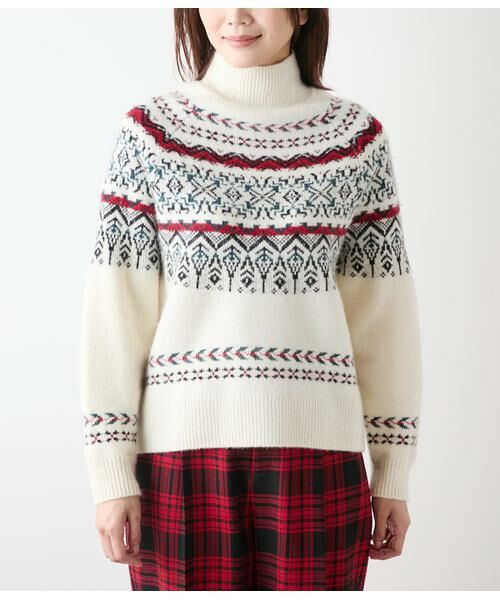 NEWYORKER L-SIZE / ニューヨーカー エルサイズ ニット・セーター | フェアアイル ハイネックニットプルオーバー | 詳細1