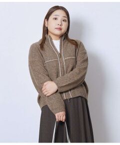 NEWYORKER L-SIZE / ニューヨーカー エルサイズ ニット・セーター | ネップミックス天竺 ダブルジップニットブルゾン