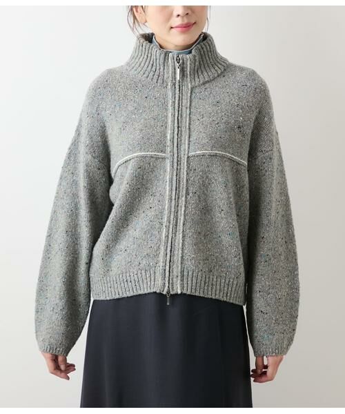 NEWYORKER L-SIZE / ニューヨーカー エルサイズ ニット・セーター | ネップミックス天竺 ダブルジップニットブルゾン | 詳細1