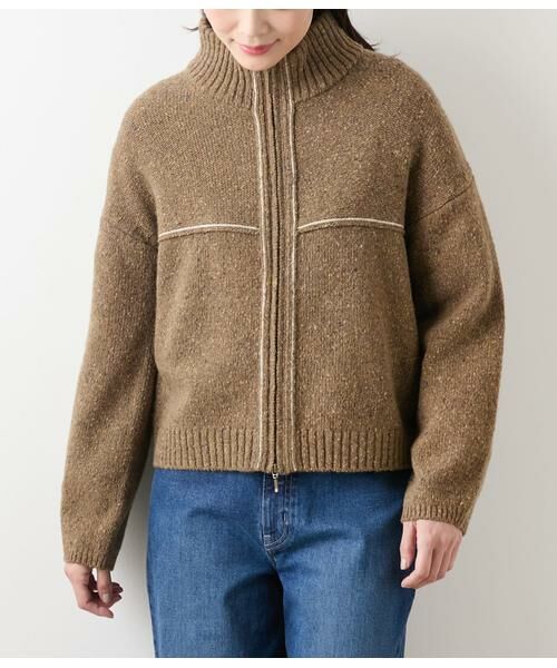 NEWYORKER L-SIZE / ニューヨーカー エルサイズ ニット・セーター | ネップミックス天竺 ダブルジップニットブルゾン | 詳細9