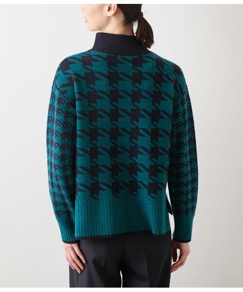 NEWYORKER L-SIZE / ニューヨーカー エルサイズ ニット・セーター | 千鳥柄ダブルジャカード ハイネックプルオーバー | 詳細2