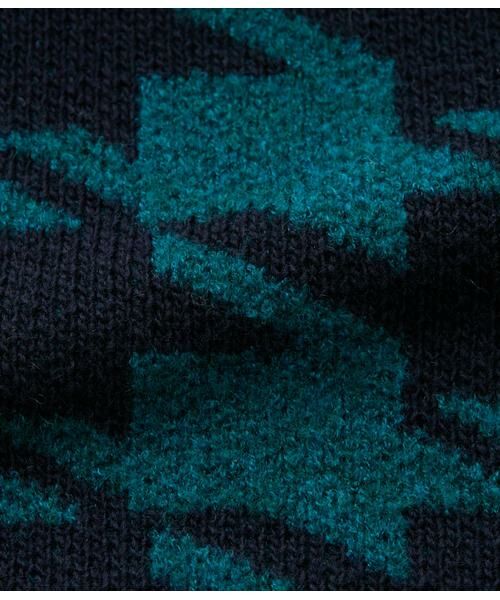 NEWYORKER L-SIZE / ニューヨーカー エルサイズ ニット・セーター | 千鳥柄ダブルジャカード ハイネックプルオーバー | 詳細5