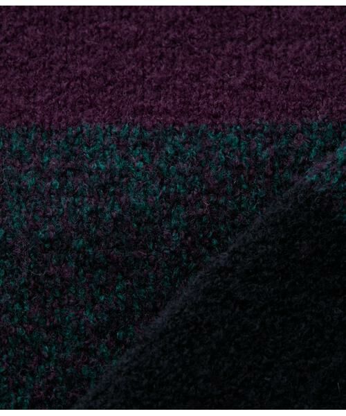 NEWYORKER L-SIZE / ニューヨーカー エルサイズ ニット・セーター | ウールナイロンブークレー ビルドネック配色プルオーバー | 詳細8