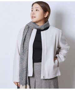 NEWYORKER L-SIZE / ニューヨーカー エルサイズ レザーブルゾン・ジャケット | ジャージーメルトン ノーカラーブルゾン