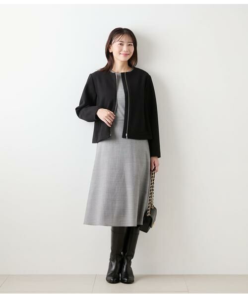 NEWYORKER L-SIZE / ニューヨーカー エルサイズ レザーブルゾン・ジャケット | ジャージーメルトン ノーカラーブルゾン | 詳細9