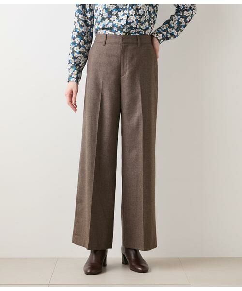 NEWYORKER L-SIZE / ニューヨーカー エルサイズ その他パンツ | ウールフラノ センタープレスワイドパンツ | 詳細1